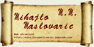 Mihajlo Maslovarić vizit kartica